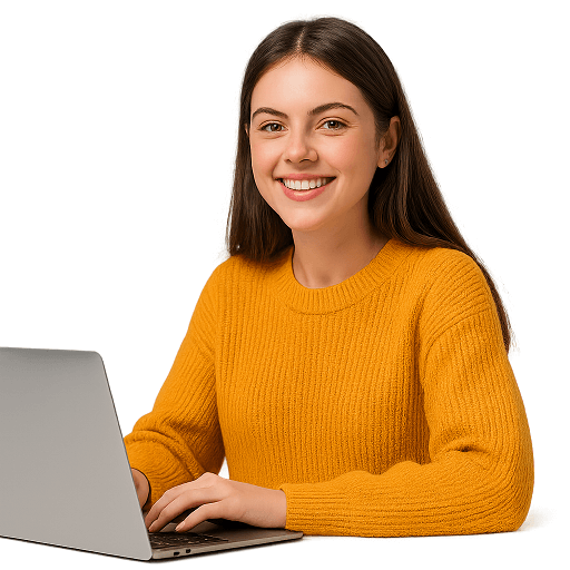 Étudiante apprenant en ligne avec ScholaGuide